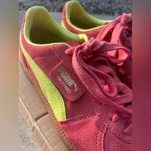 Puma Palermo Sneakers, Orange and Lime - Size 8.5